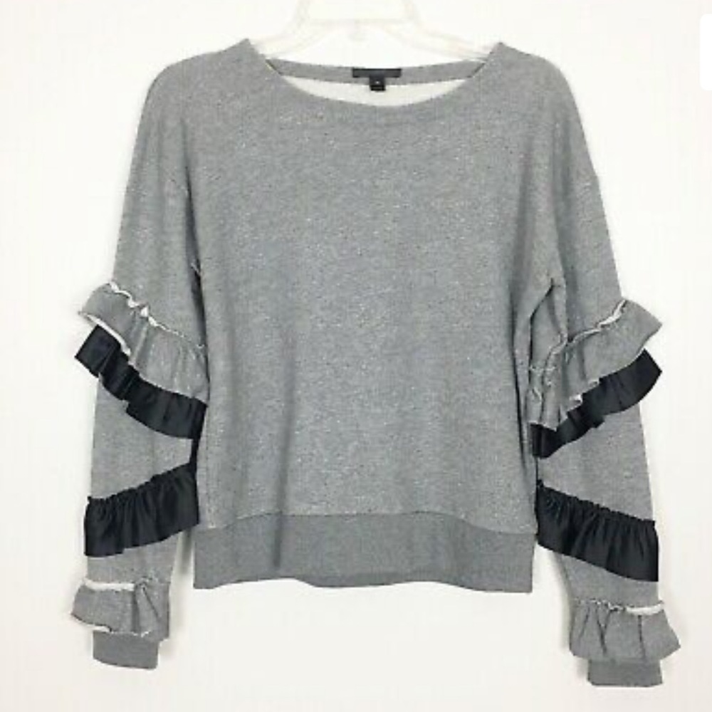 JCrew Ruffle Sleeve Sweatshirt. Size Small.